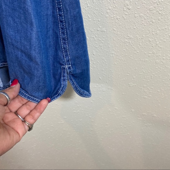 Bleu Bayou Embroidered Flowy Dress Pockets Knee High Dress 3/4 Sleeves b… - Picture 5 of 12